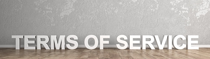 Terms of Service Schriftzug für Homepage